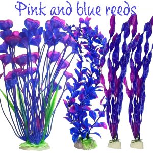 Pink and blue reeds